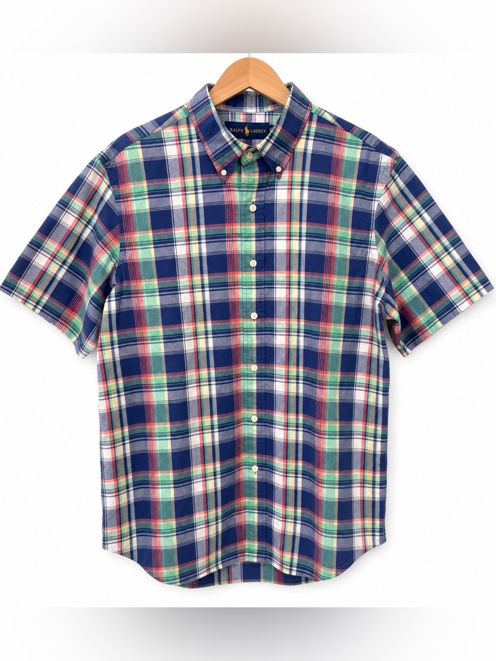 Polo Ralph Lauren XL Plaid Short Sleeve Button Down Shirt 100% Cotton